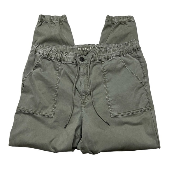 American Eagle Super Stretch High Waisted Ankle Zip Jogger Green Womens 20 - Picture 3 of 8